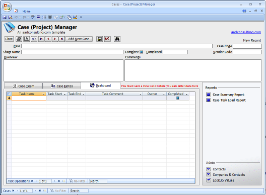 Free Project Management Databse for MS Access
