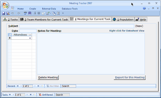 Free Access Meeting Tracker Database